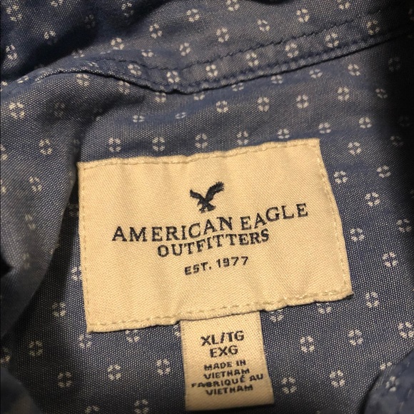 Men’s American Eagle Blue button up Shirt Men’s XL - Picture 5 of 5
